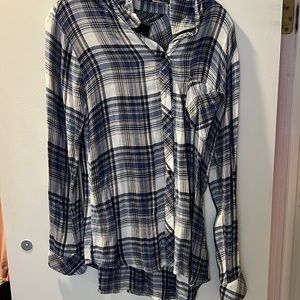 Rails size M white navy flannel shirt